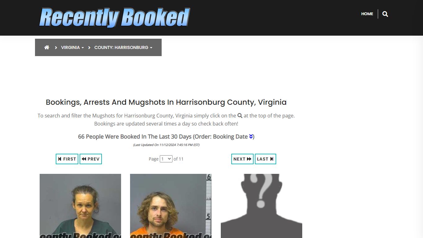 Bookings, Arrests and Mugshots in Harrisonburg County, Virginia